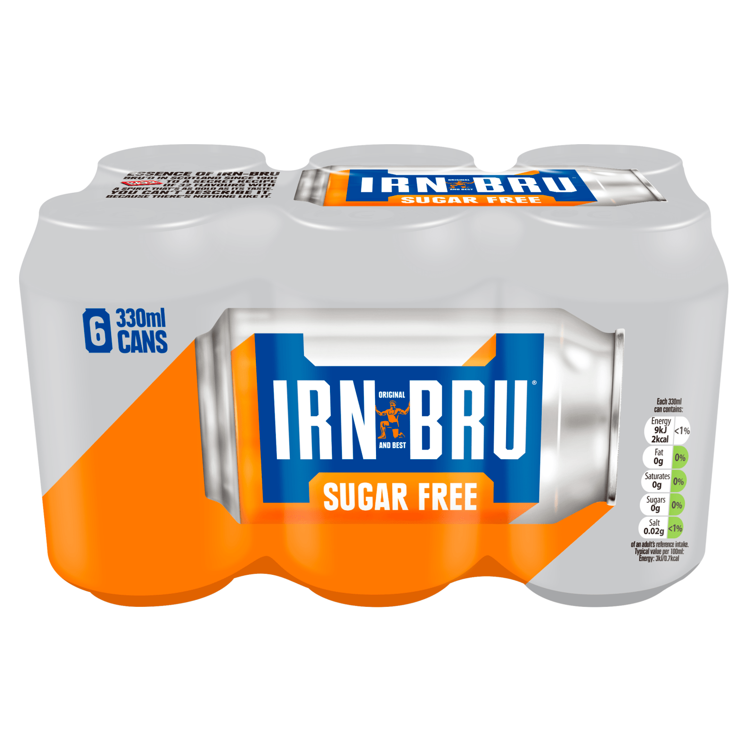 IRN - BRU Sugar Free Soft Drink 6 x 330ml Cans - UK Food & Drink - 5000107004388