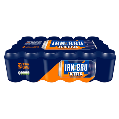 IRN - BRU Xtra Sugar Free Soft Drink 24 x 330ml Cans - UK Food & Drink - 5000382102588