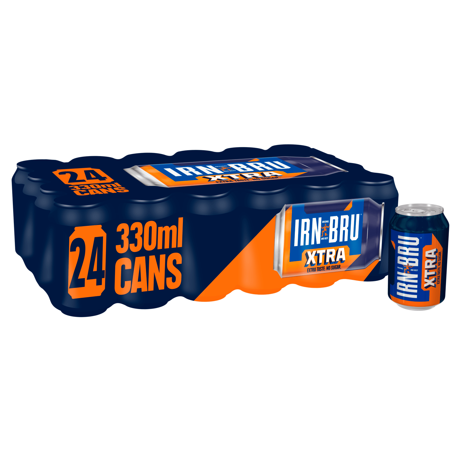 IRN - BRU Xtra Sugar Free Soft Drink 24 x 330ml Cans - UK Food & Drink - 5000382102588