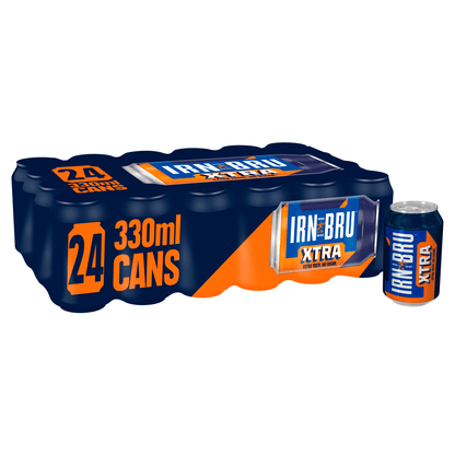 IRN - BRU Xtra Sugar Free Soft Drink 24 x 330ml Cans - UK Food & Drink - 5000382102588