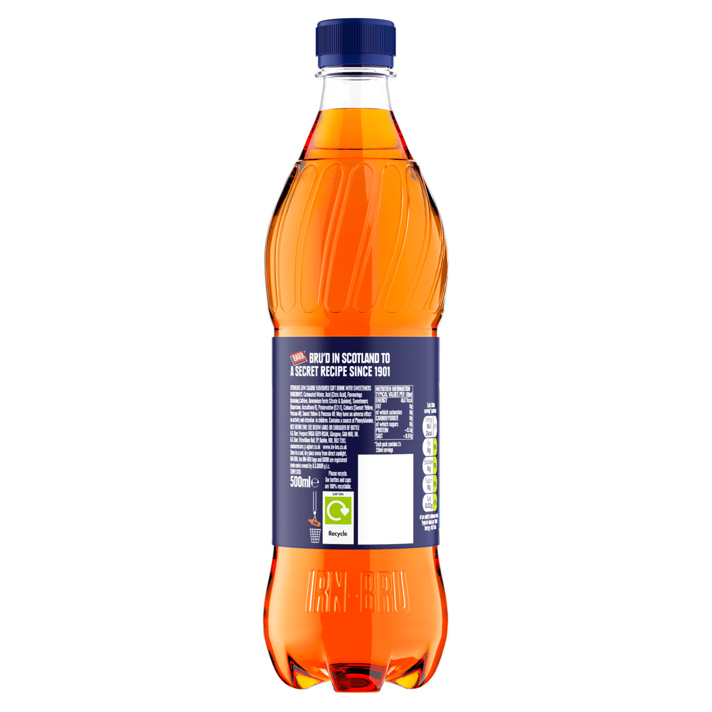 IRN - BRU Xtra Sugar Free Soft Drink 500ml Bottle - UK Food & Drink - 5000382102458