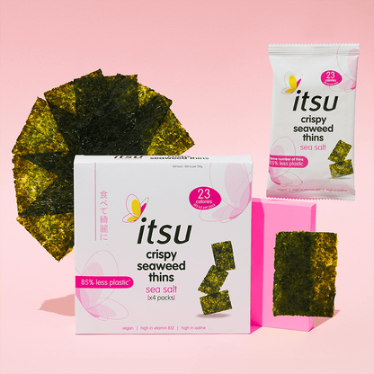 Itsu Crispy Seaweed Thins Sea Salt 4 x 5g (20g) - UK Food & Drink - 5060960661371