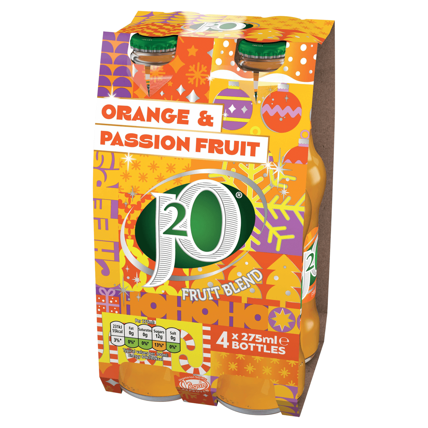 J2O Fruit Blend Orange & Passion Fruit 4 x 275ml - UK Food & Drink - 5010102106901