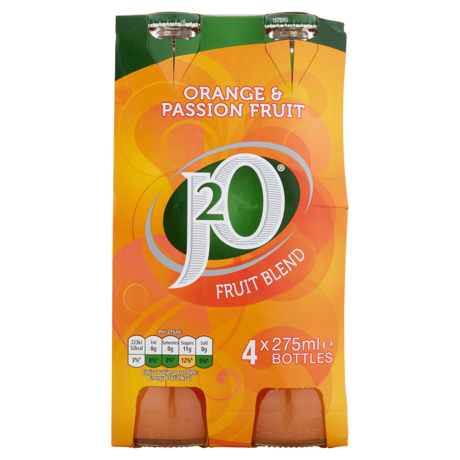 J2O Fruit Blend Orange & Passion Fruit 4 x 275ml - UK Food & Drink - 5010102106901