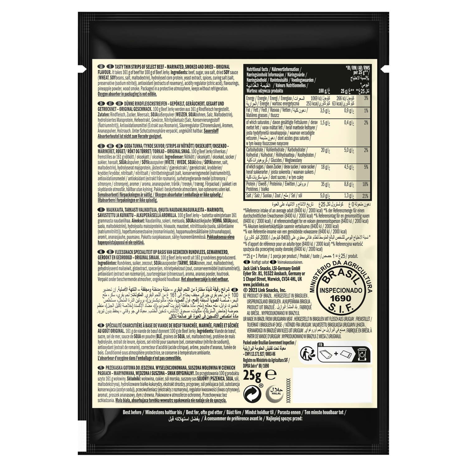 Jack Link's Beef Jerky Original 25g - UK Food & Drink - 4251097402888