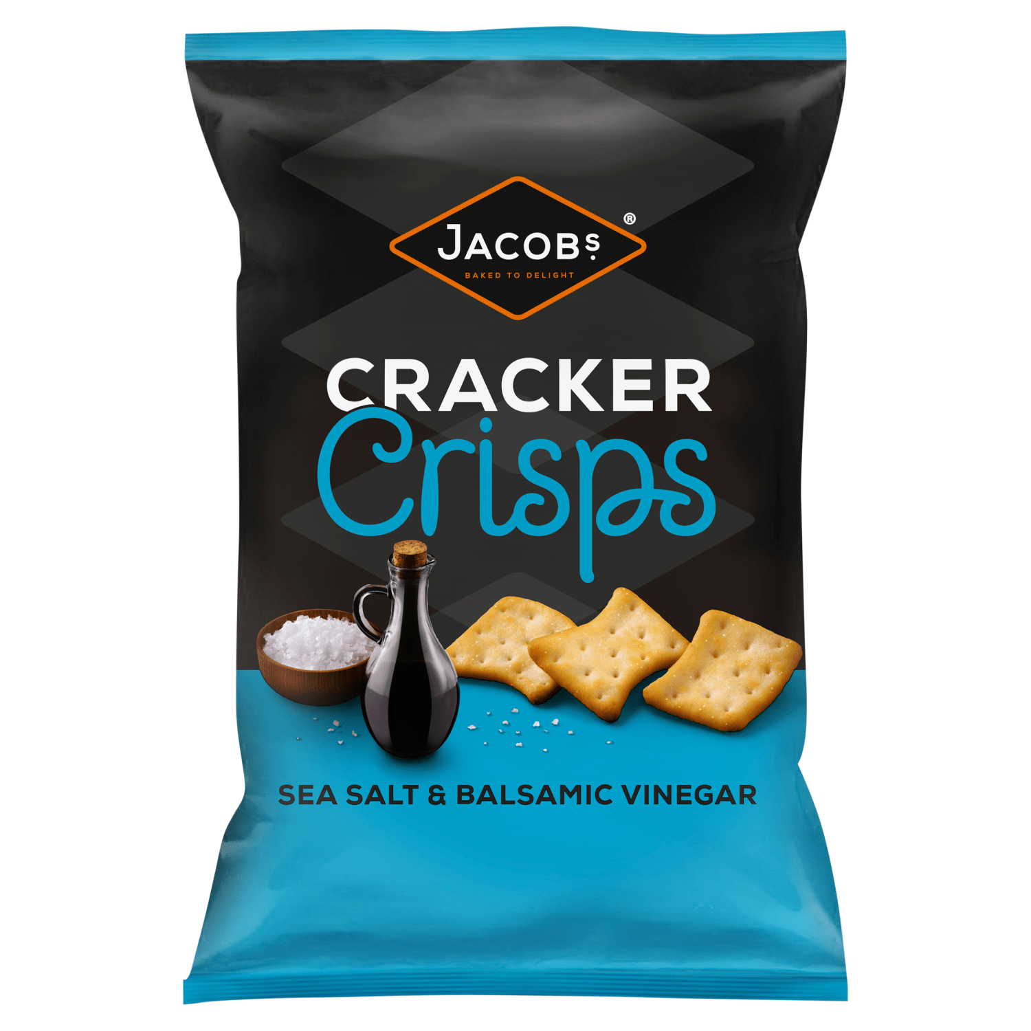 Jacob's Cracker Crisps Salt & Balsamic Sharing Bag Snacks 150g - UK Food & Drink - 5000168186634