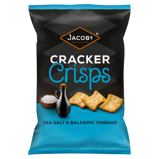 Jacob's Cracker Crisps Salt & Balsamic Sharing Bag Snacks 150g - UK Food & Drink - 5000168186634