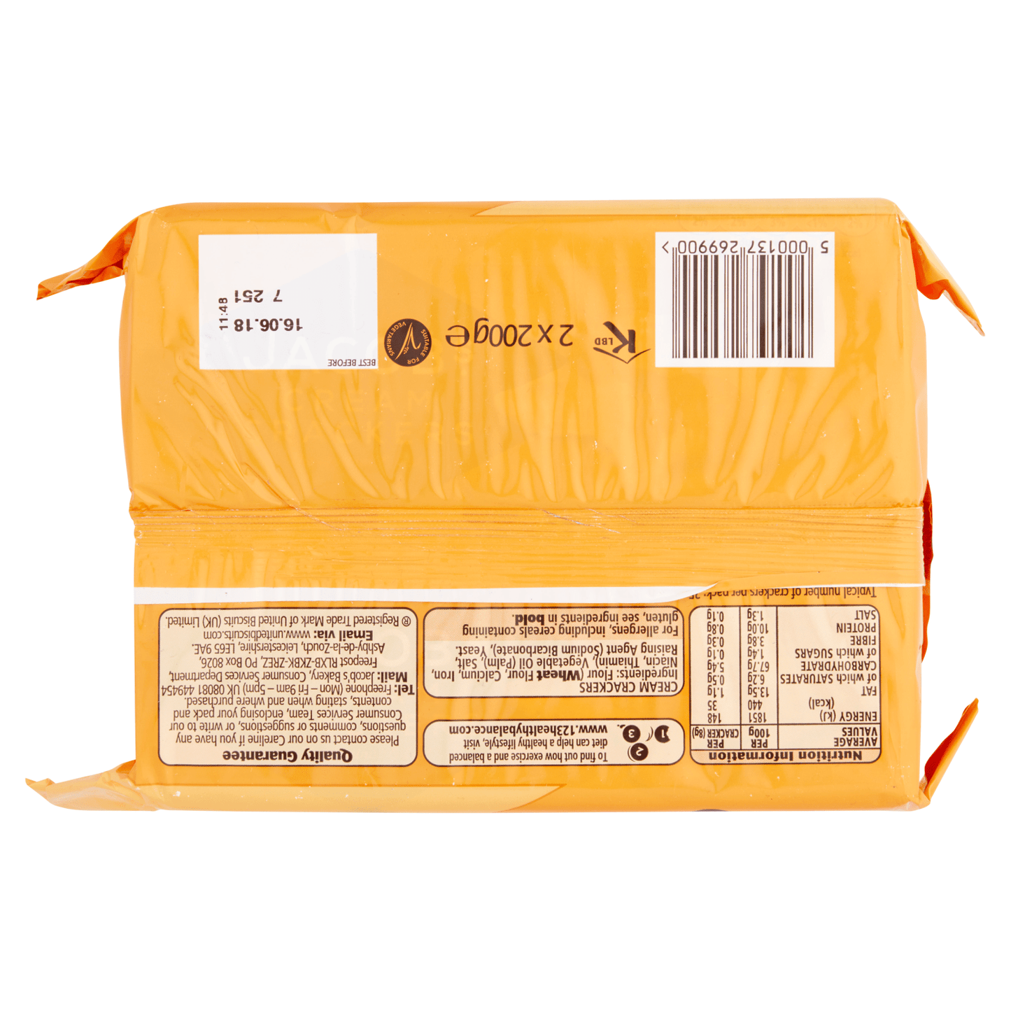 Jacob's Cream Crackers Original 2 x 200g - UK Food & Drink - 5000137269900