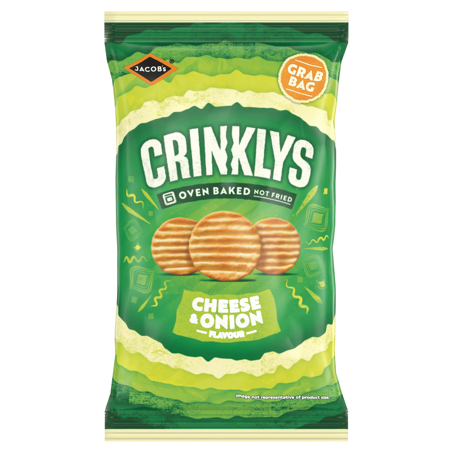 Jacob's Crinklys Cheese & Onion Flavour Grab Bag 45g - UK Food & Drink - 5000168031002