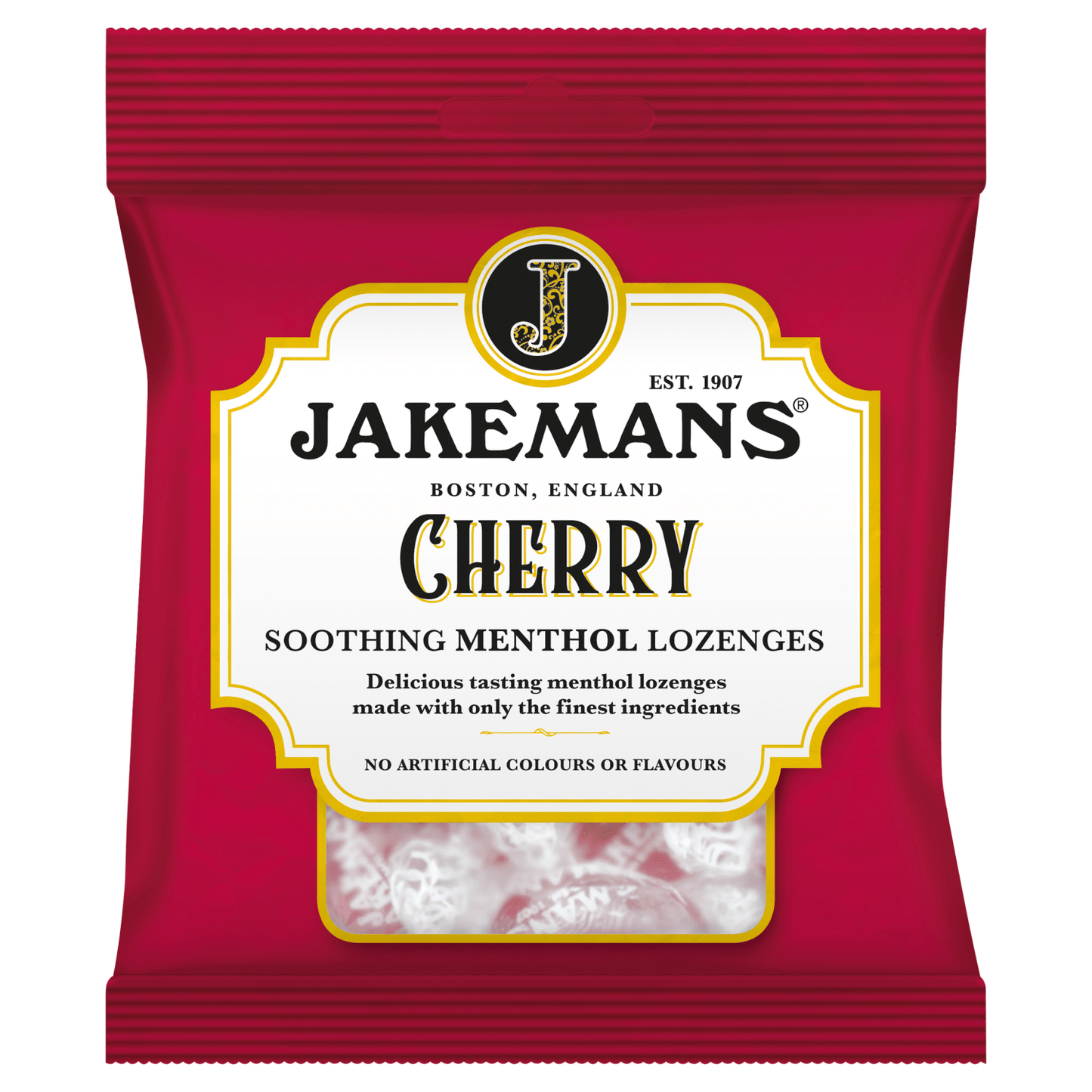 Jakemans Cherry Soothing Menthol Lozenges 73g - UK Food & Drink - 5030104005149