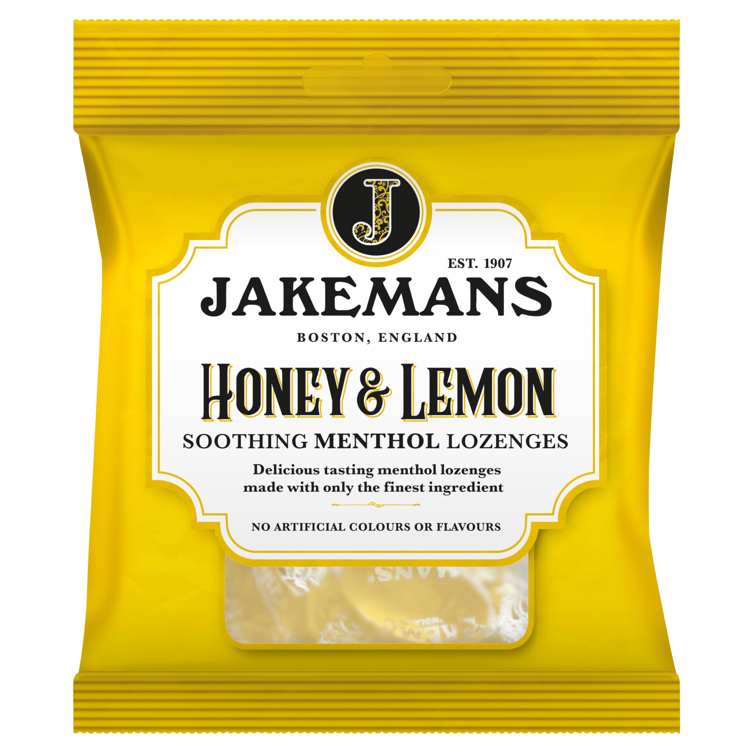 Jakemans Honey & Lemon Soothing Menthol Lozenges 73g - UK Food & Drink - 5030104005088