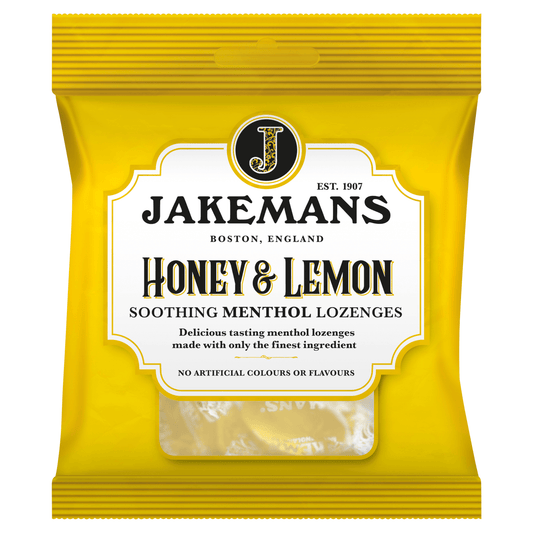 Jakemans Honey & Lemon Soothing Menthol Lozenges 73g - UK Food & Drink - 5030104005088