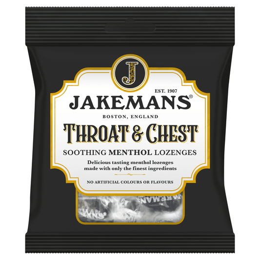Jakemans Throat & Chest Soothing Menthol Lozenges 73g - UK Food & Drink - 5030104005064