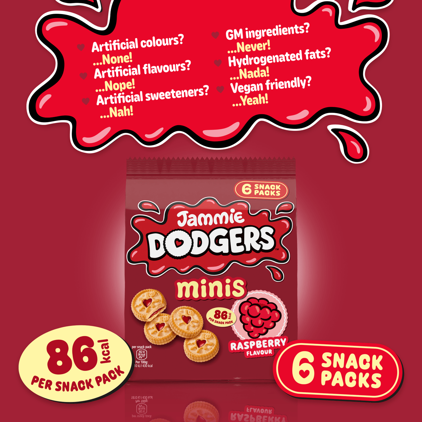 Jammie Dodgers Minis Raspberry Flavour 120g (6 x 20g) - UK Food & Drink - 72417171338
