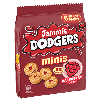 Jammie Dodgers Minis Raspberry Flavour 120g (6 x 20g) - UK Food & Drink - 72417171338