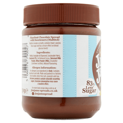 JimJams No Added Sugar Hazelnut Chocolate Spread 350g - UK Food & Drink - 5060376790047