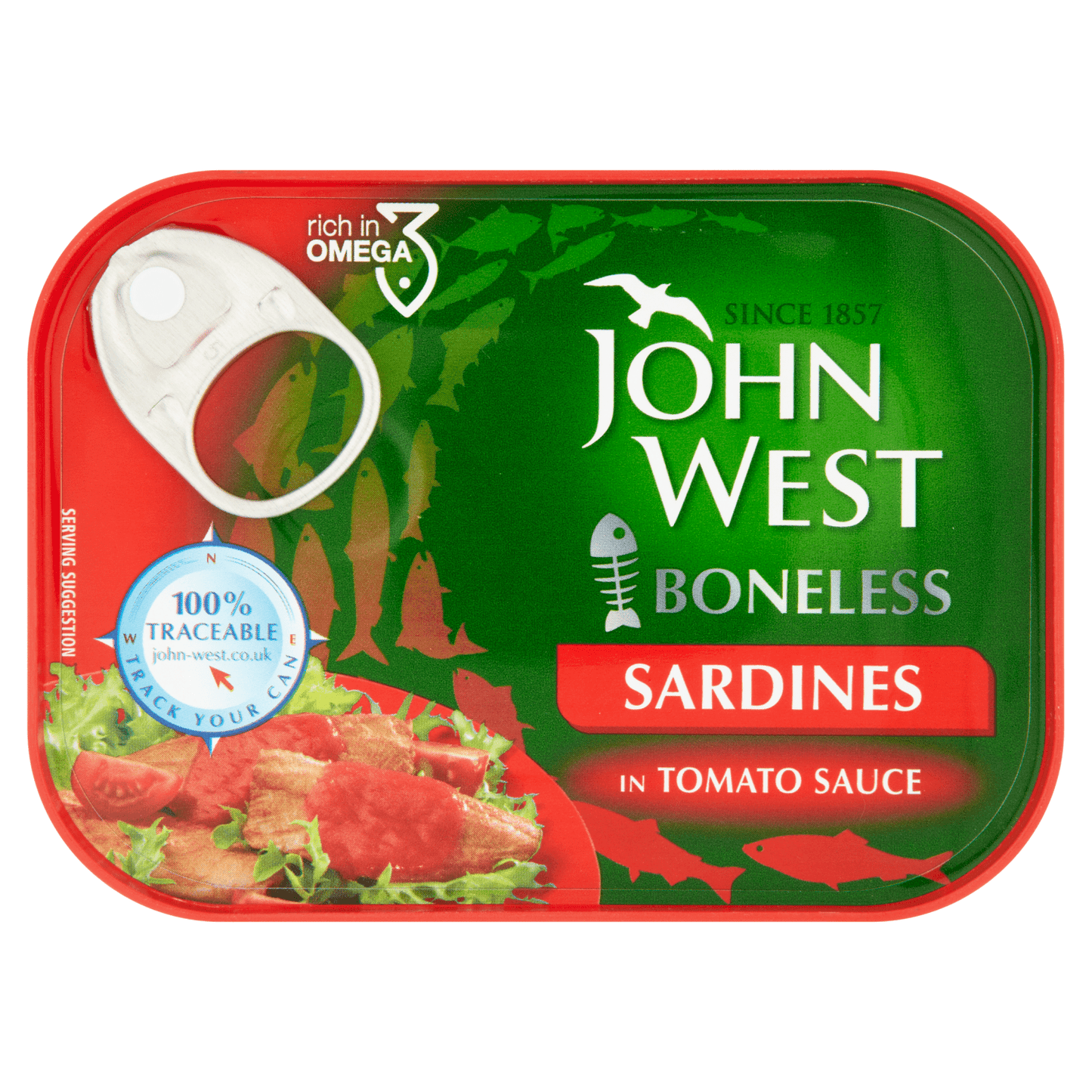 John West Boneless Sardines in Tomato Sauce 95g - UK Food & Drink - 5000171033635
