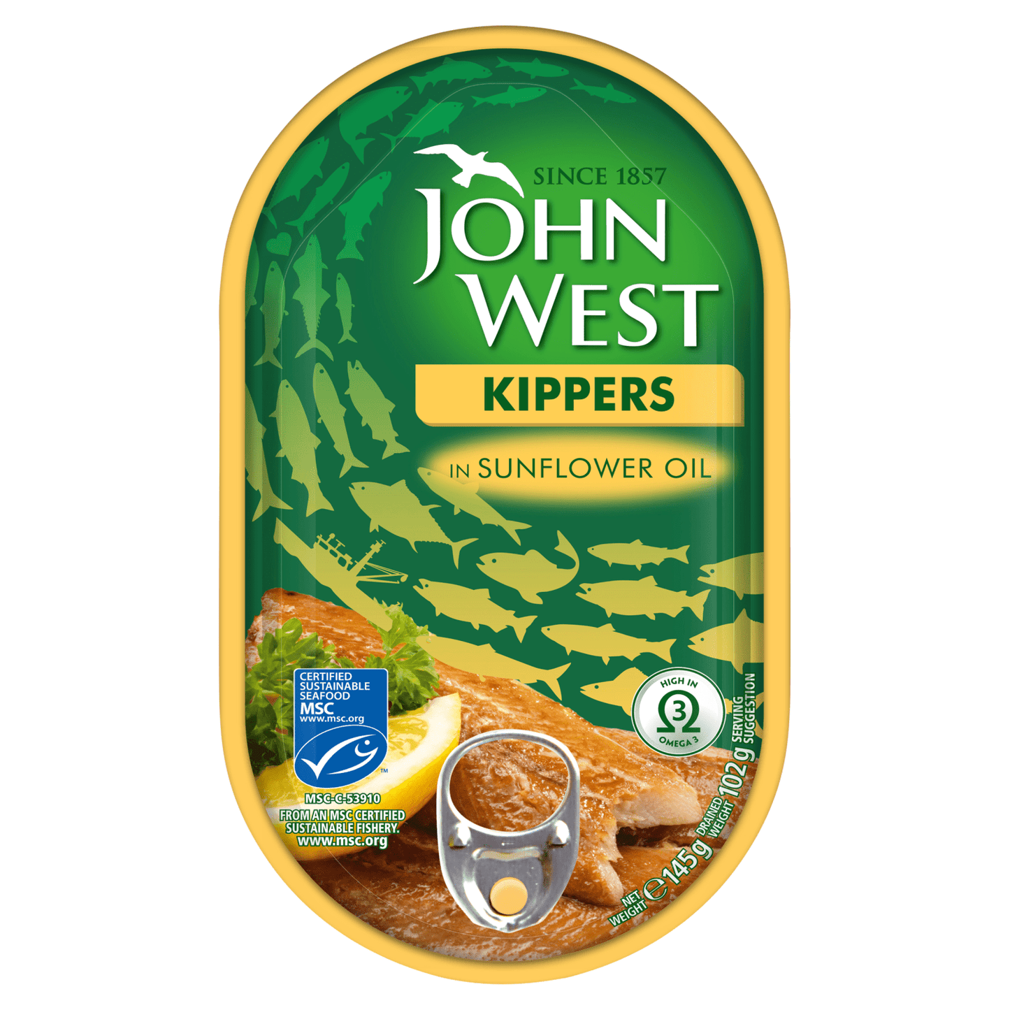 John West Kippers in Sunflower Oil 145g - UK Food & Drink - 5000171057211