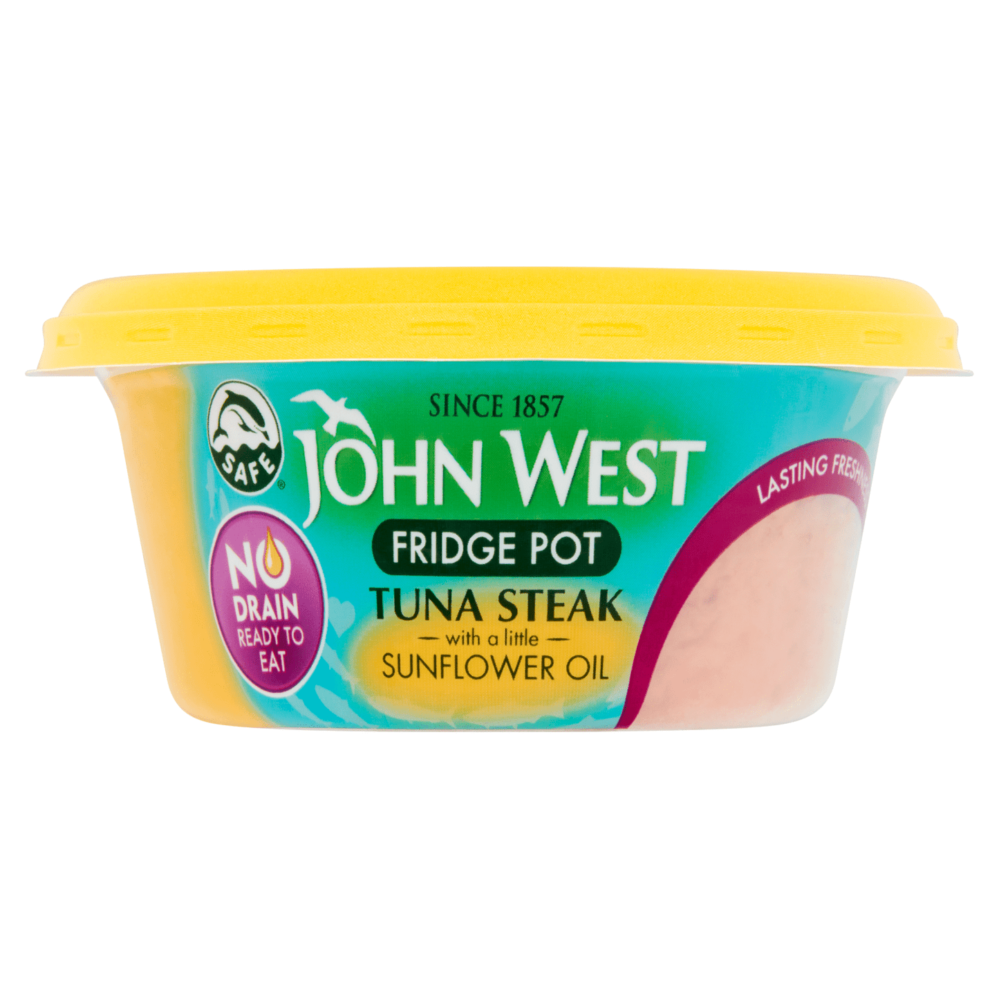 John West No Drain Fridge Pot Tuna Steak with a Little Sunflower Oil 110g - UK Food & Drink - 50171248