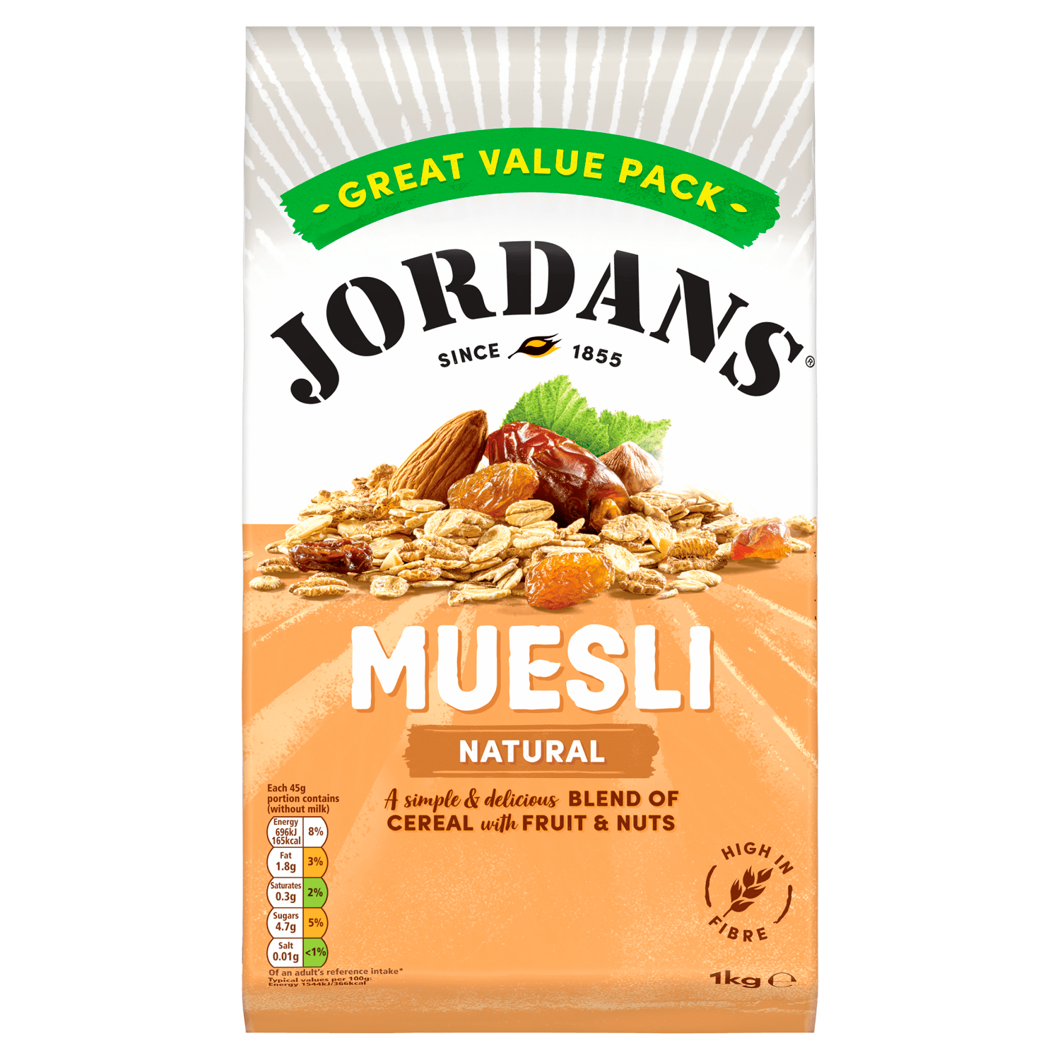 Jordans Natural Muesli 1kg - UK Food & Drink - 5010477338679