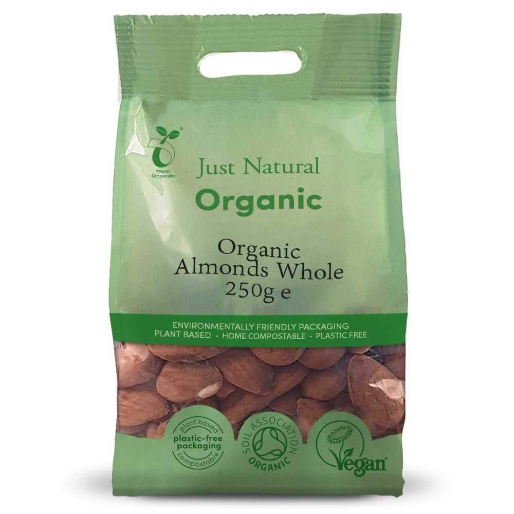 Just Natural Organic Org Almonds Whole - UK Food & Drink - 5060338032918