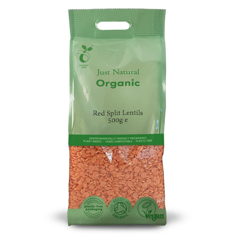 Just Natural Organic Org Red Split Lentils - UK Food & Drink - 5060338033663
