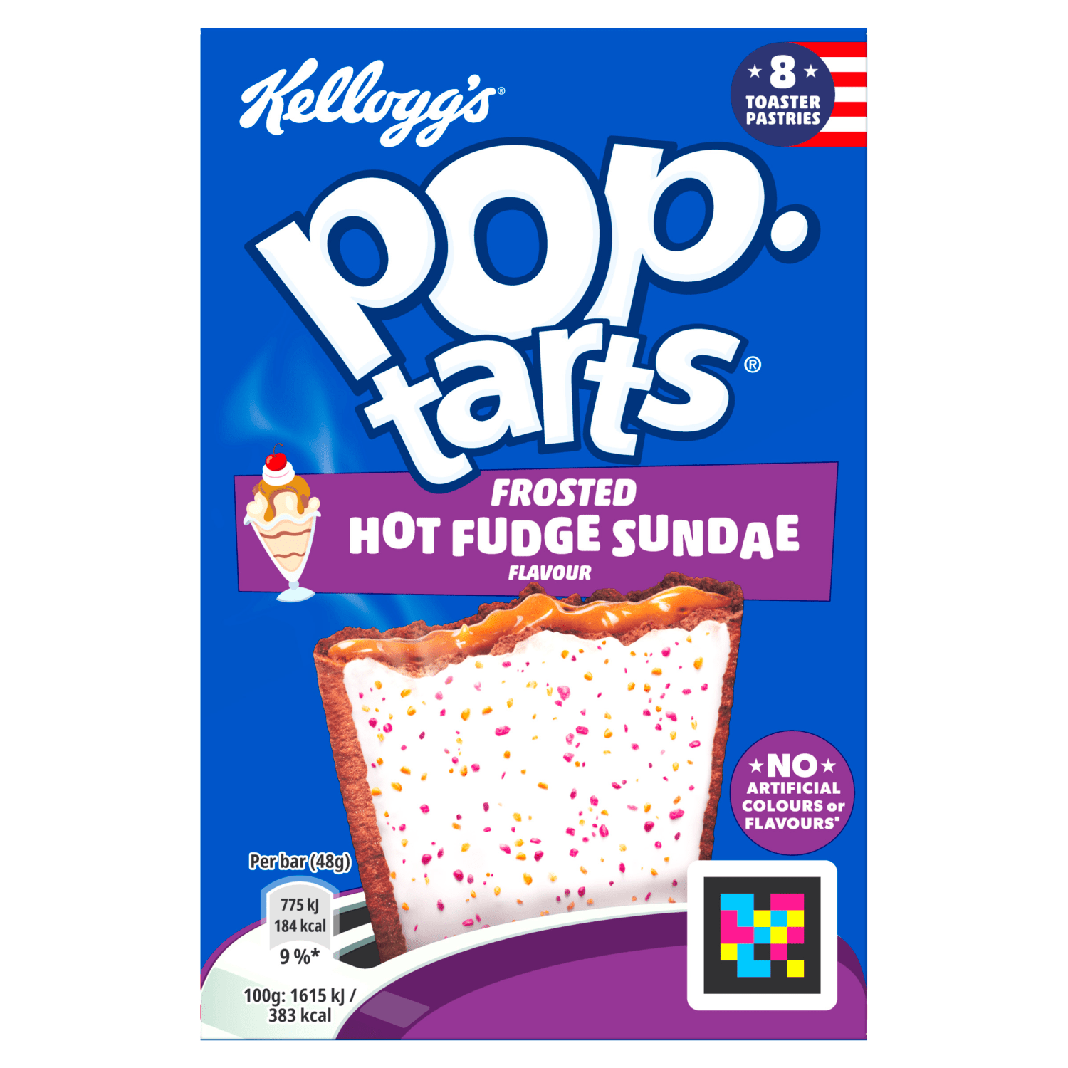 Kellogg's Pop Tarts Frosted Hot Fudge Sundae Flavour 8 x 48g (384g) - UK Food & Drink - 5059320000424