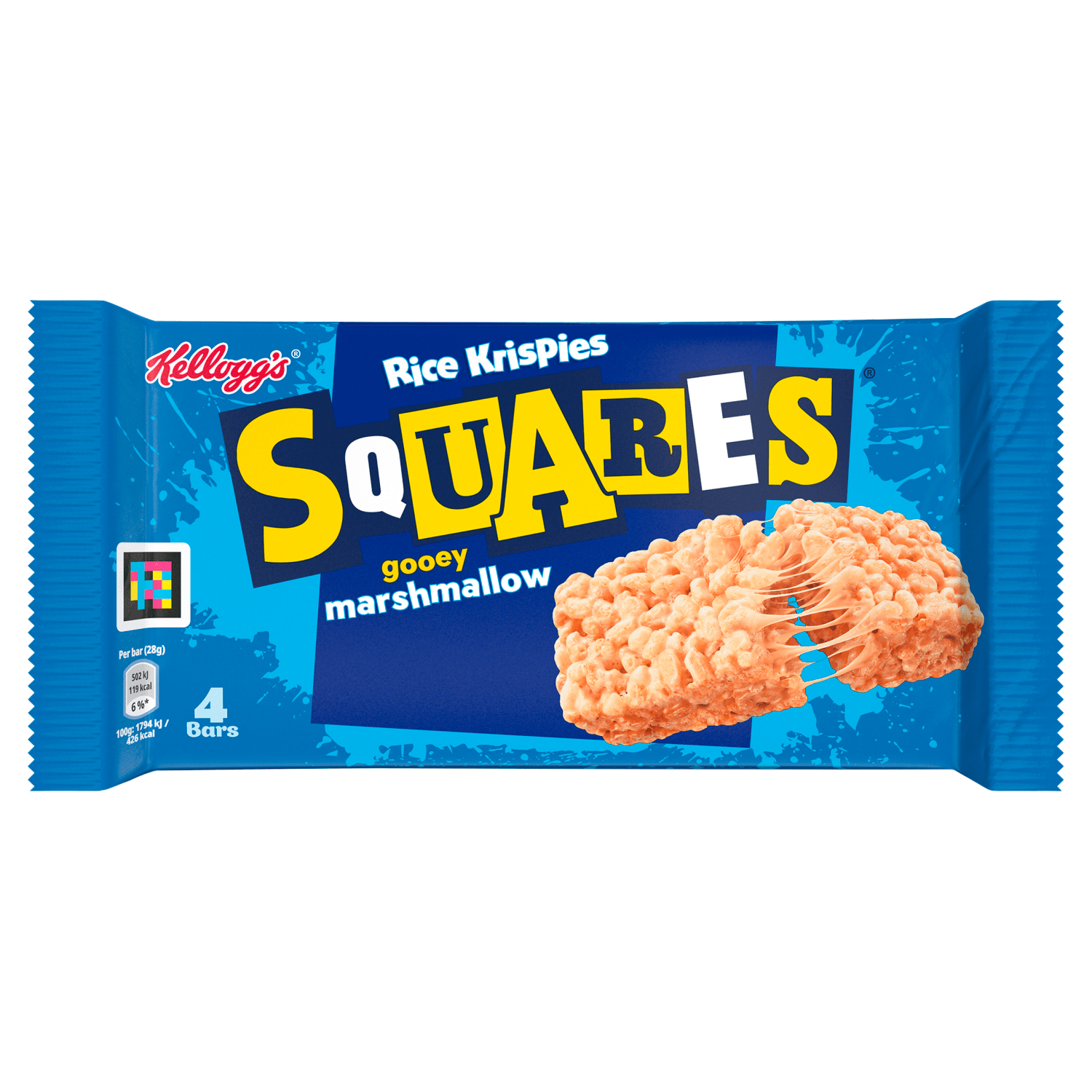 Kellogg's Rice Krispies Squares Gooey Marshmallow Bars 4 x 28g (112g) - UK Food & Drink - 5000127730137
