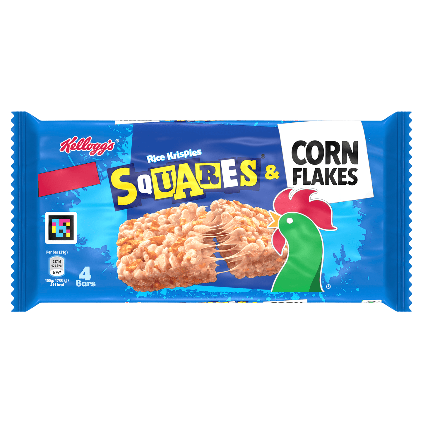 Kellogg's Squares & Corn Flakes Rice Krispies Bars 4 x 31g (124g) - UK Food & Drink - 5059321006760