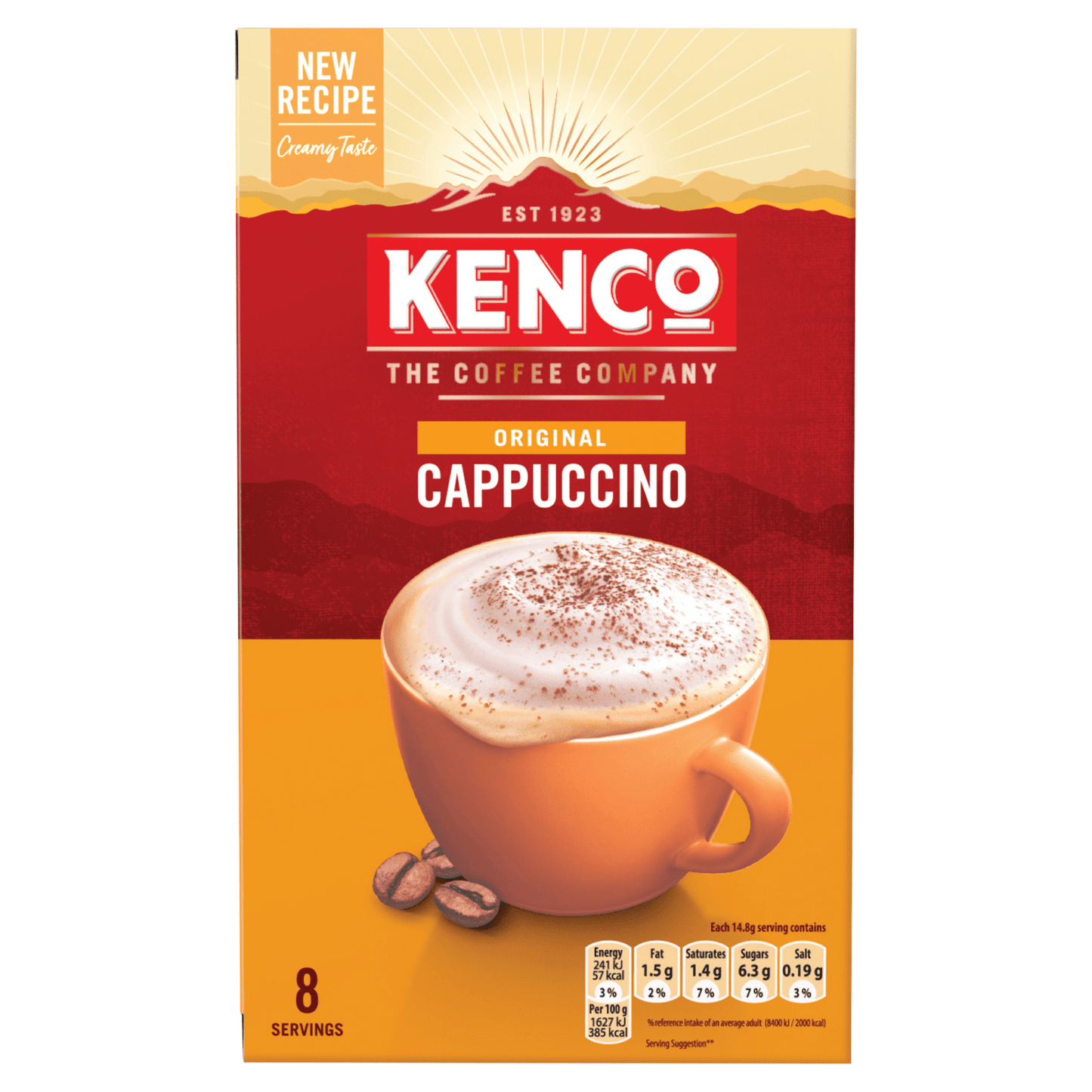 KENCO Original Cappuccino 8 x 14.8g - UK Food & Drink - 8711000677681