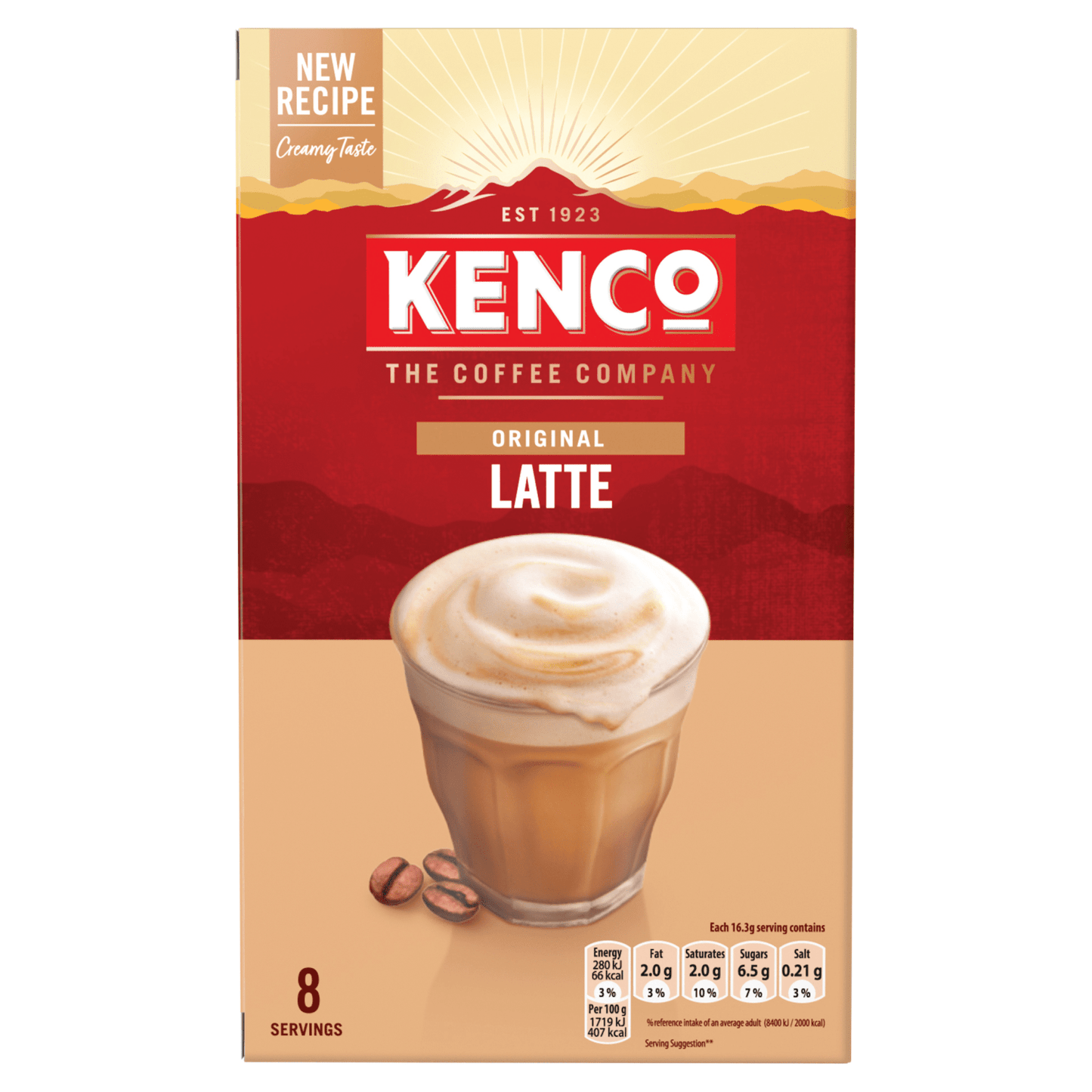KENCO Original Latte 8 x 16.3g (130.4g) - UK Food & Drink - 8711000677810