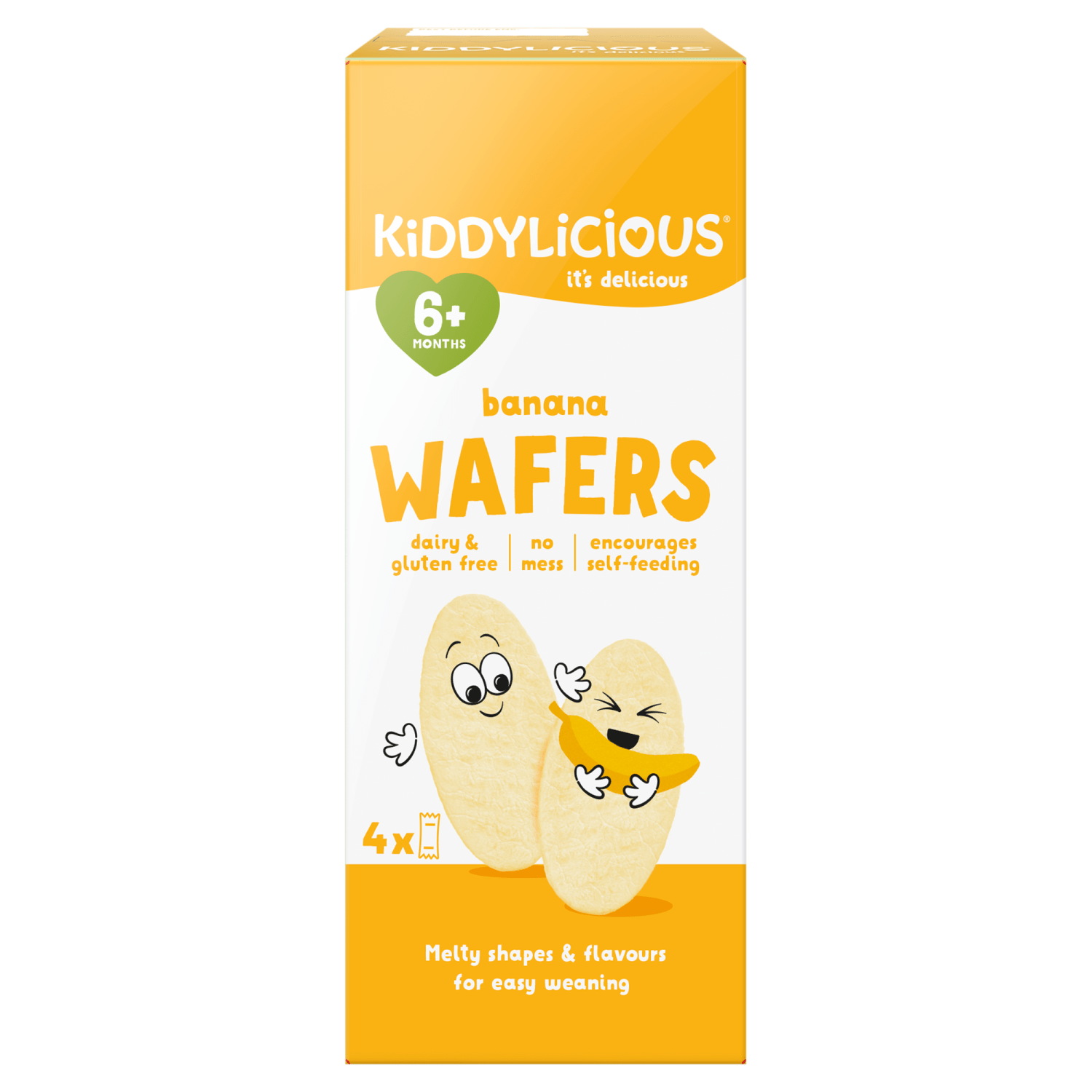 Kiddylicious Banana Wafers 4 x 4g (16g) - UK Food & Drink - 5060040254622
