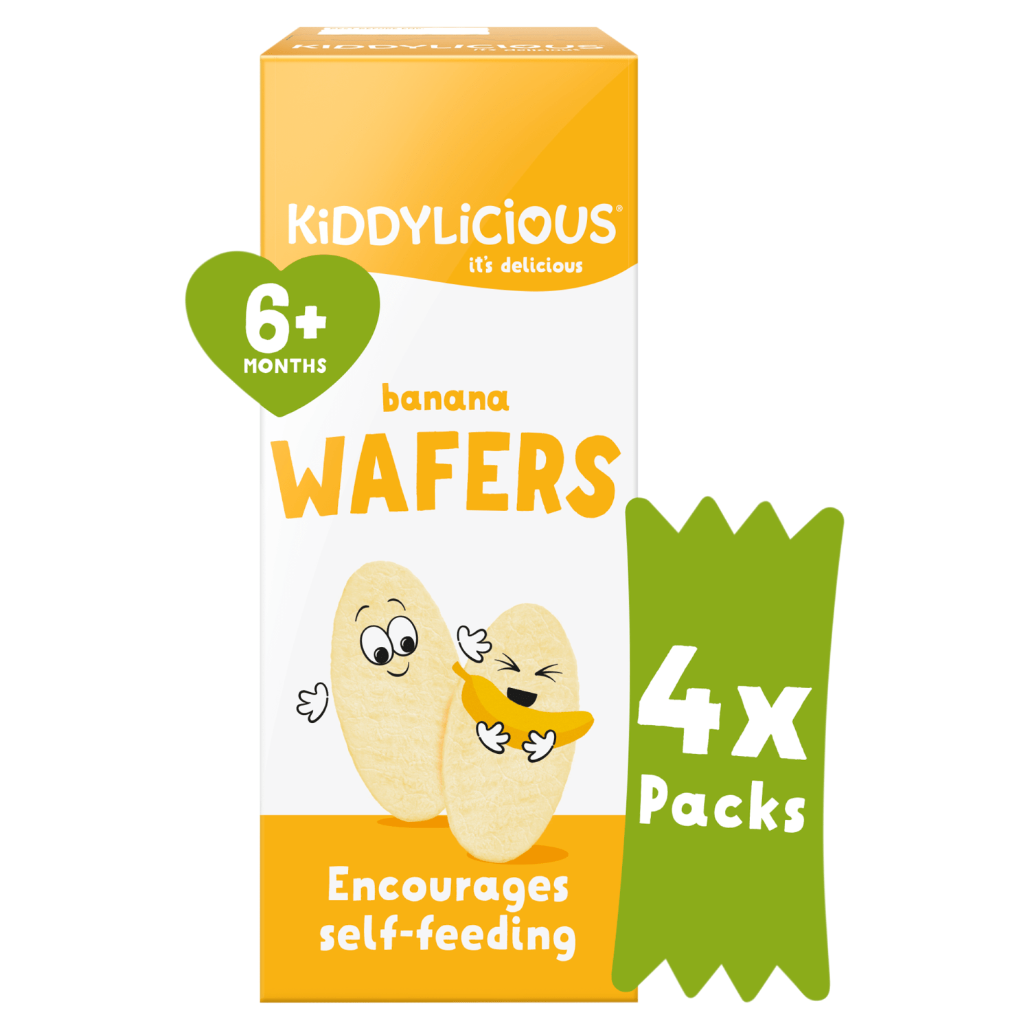 Kiddylicious Banana Wafers 4 x 4g (16g) - UK Food & Drink - 5060040254622