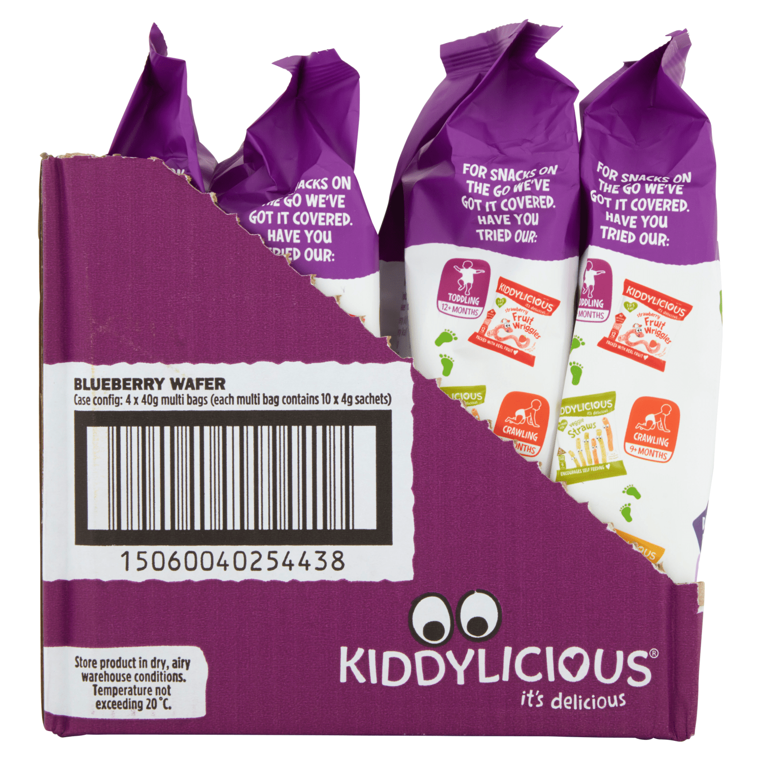 Kiddylicious Blueberry Maxi Wafers Baby Snacks 10x4g - UK Food & Drink - 5060040254431