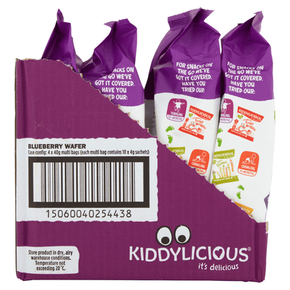 Kiddylicious Blueberry Maxi Wafers Baby Snacks 10x4g - UK Food & Drink - 5060040254431