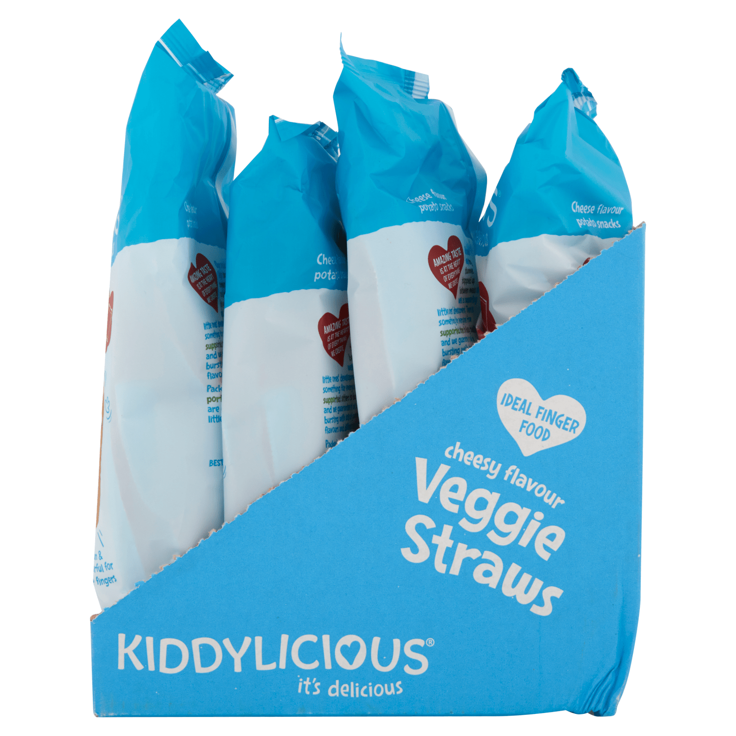 Kiddylicious Cheesy Flavour Veggie Straws 9+ Months 4 x 12g (48g) - UK Food & Drink - 5060040253731