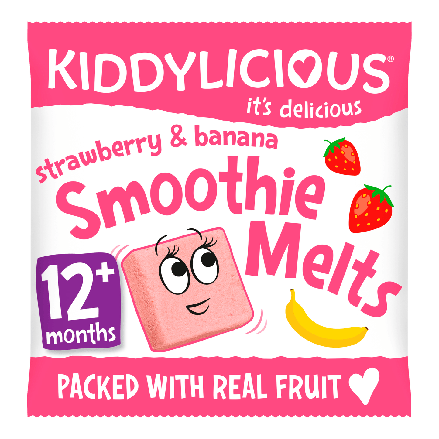 Kiddylicious Strawberry & Banana Smoothie Melts Baby Snacks 6g - UK Food & Drink - 5060040252000