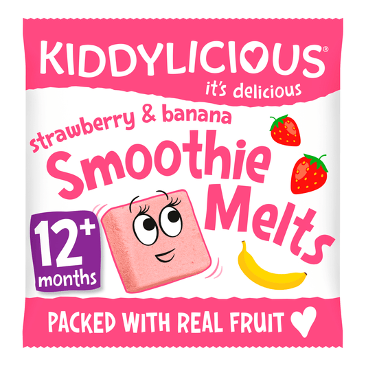Kiddylicious Strawberry & Banana Smoothie Melts Baby Snacks 6g - UK Food & Drink - 5060040252000