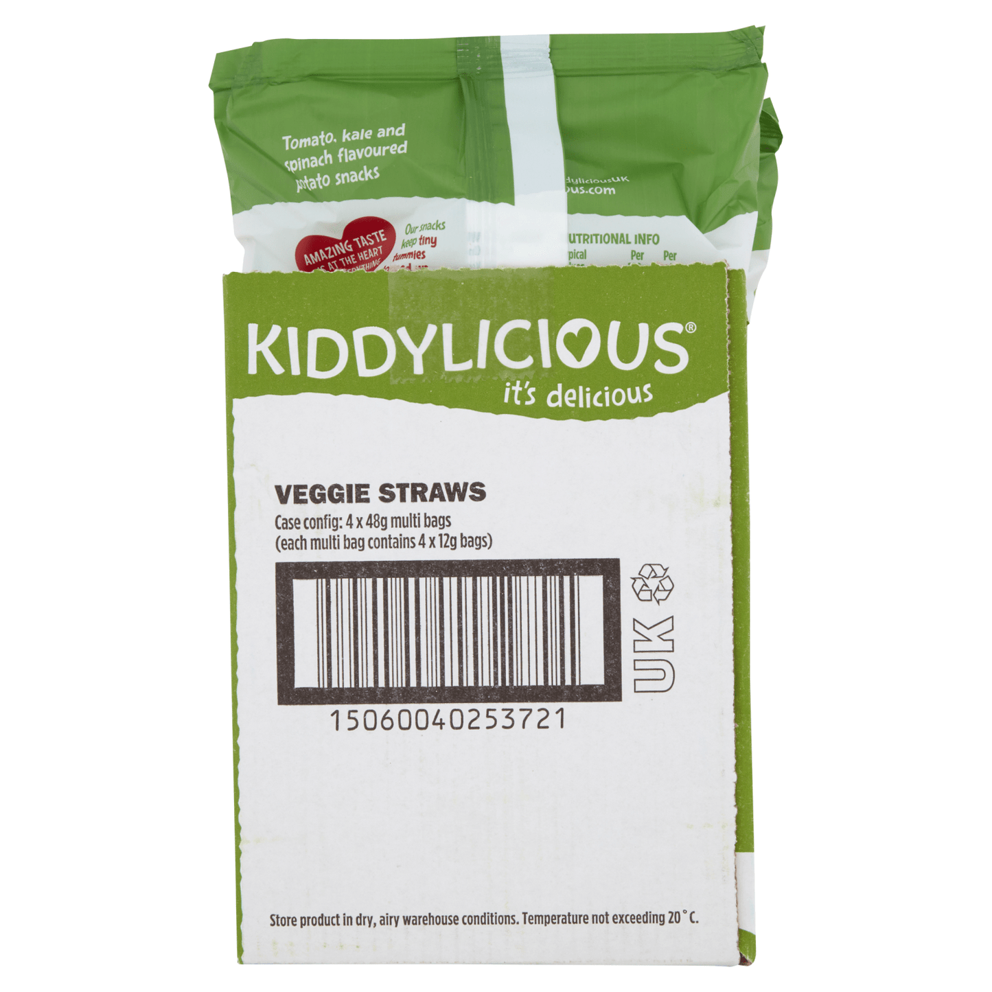 Kiddylicious Veggie Straws Baby Snacks 4x12g - UK Food & Drink - 5060040253724