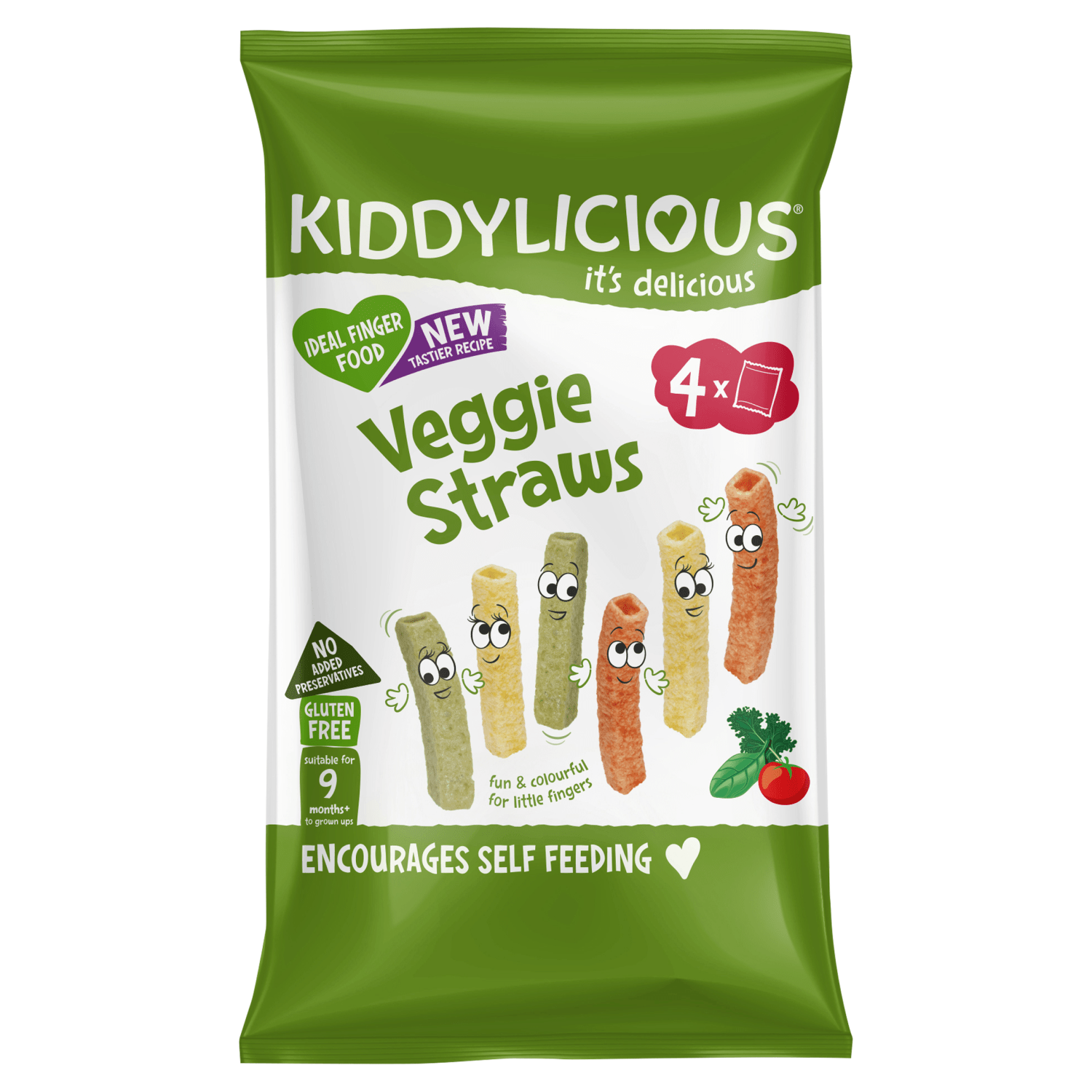 Kiddylicious Veggie Straws Baby Snacks 4x12g - UK Food & Drink - 5060040253724