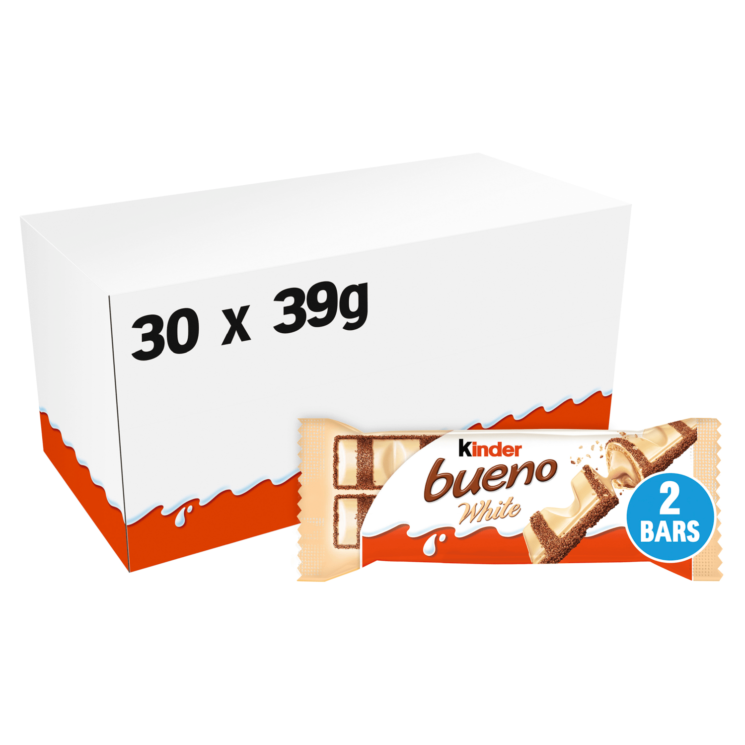 Kinder Bueno White Milk and Hazelnuts 39g - UK Food & Drink - 80761761