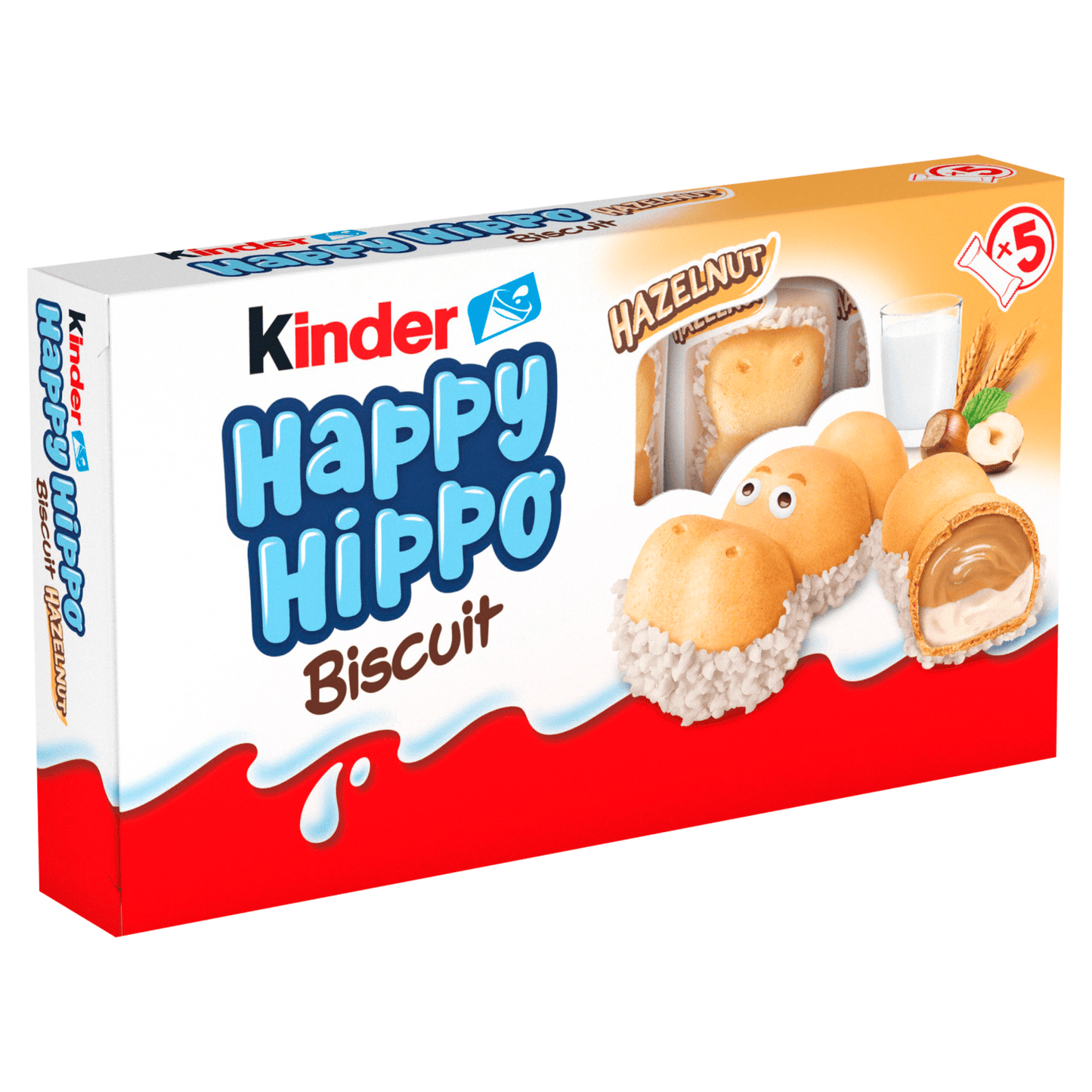 Kinder Happy Hippo Milk Chocolate and Hazelnut Biscuits Multipack 5 x 20.7g (103g) - UK Food & Drink - 80136194