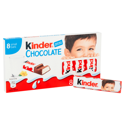 Kinder Small Chocolate Bars Multipack 8 x 12.5g (100g) - UK Food & Drink - 80177616