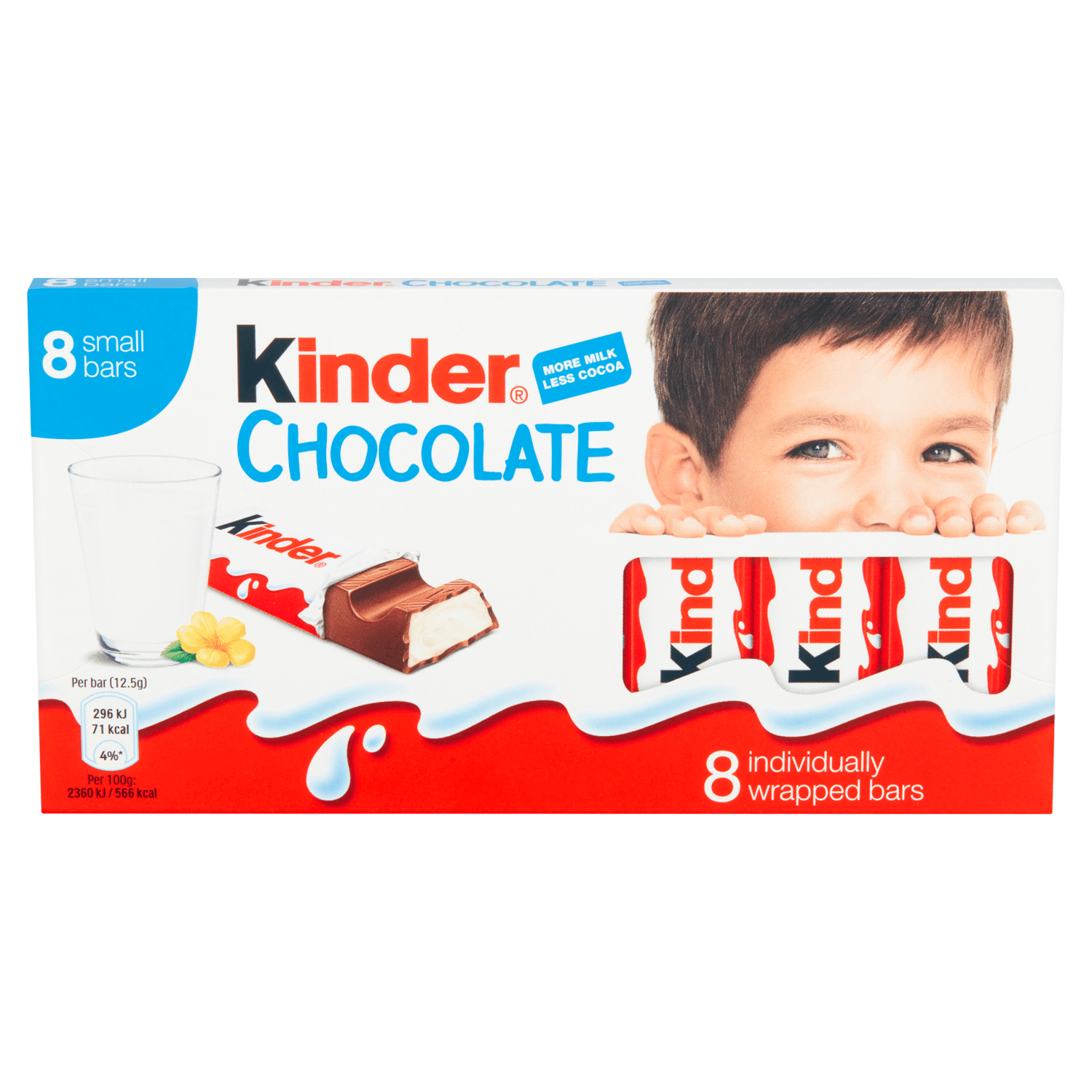 Kinder Small Chocolate Bars Multipack 8 x 12.5g (100g) - UK Food & Drink - 80177616