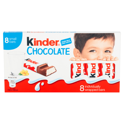 Kinder Small Chocolate Bars Multipack 8 x 12.5g (100g) - UK Food & Drink - 80177616