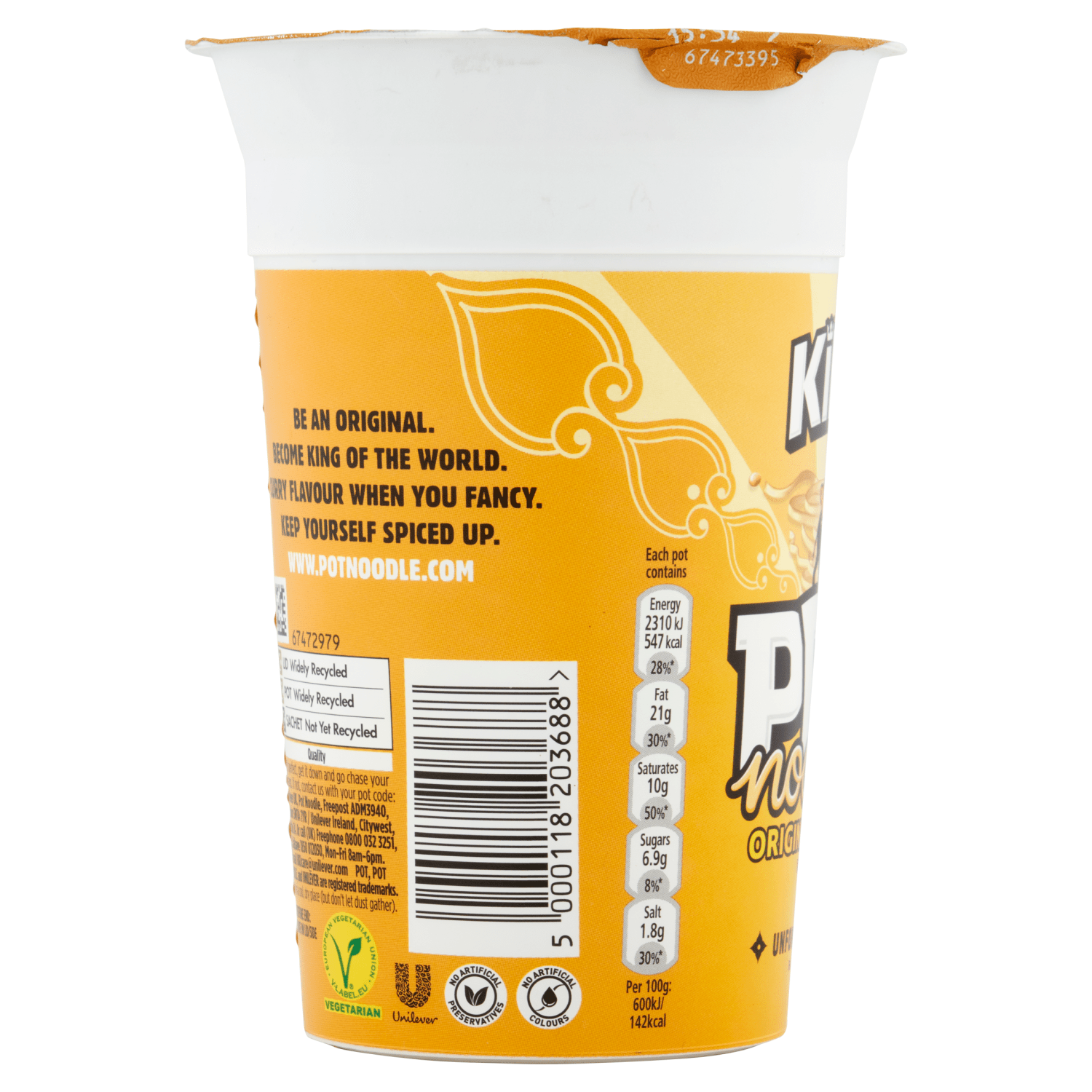 King Pot Noodle Original Curry Flavour 114g - UK Food & Drink - 5000118203688