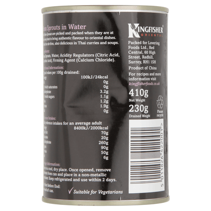 Kingfisher Oriental Bean Sprouts in Water 410g - UK Food & Drink - 5011826422001