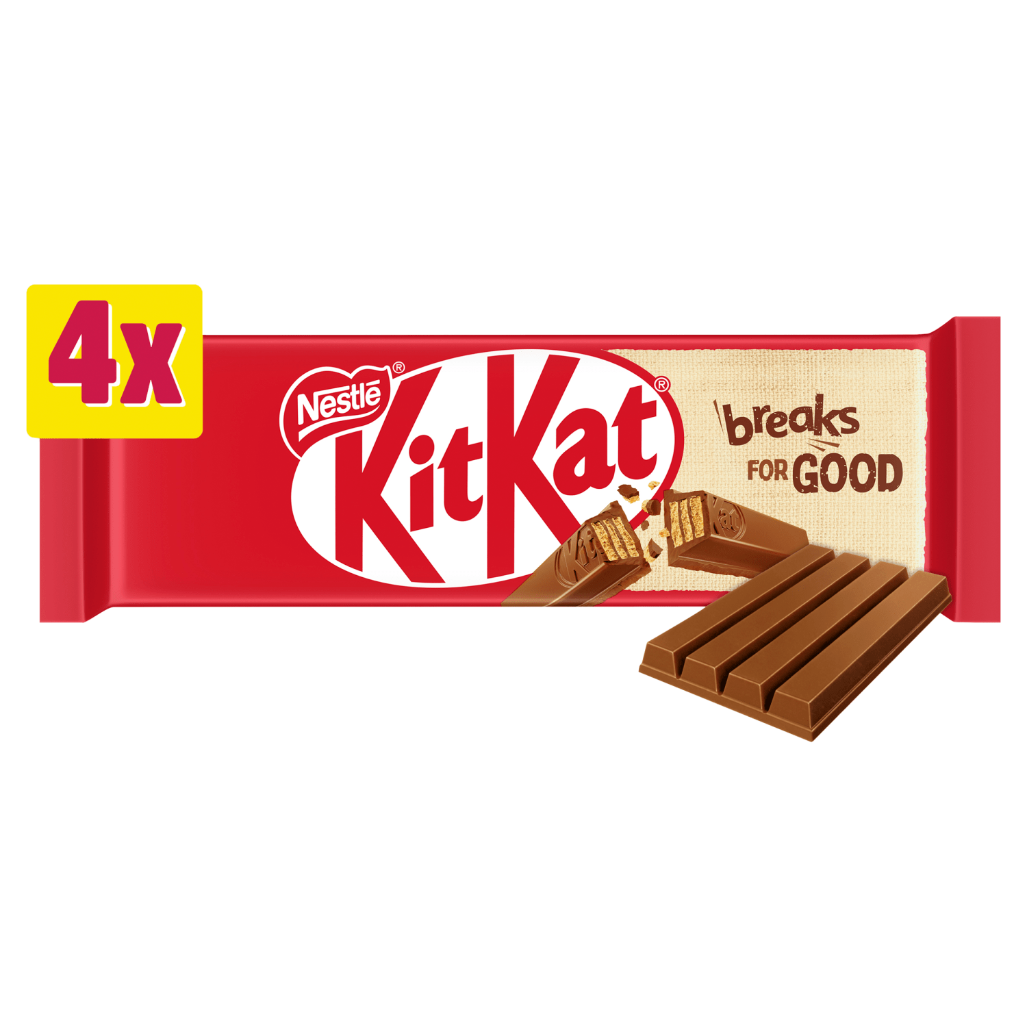 KitKat Finger Bars 4 x 41.5g (166g) - UK Food & Drink - 7613035220263
