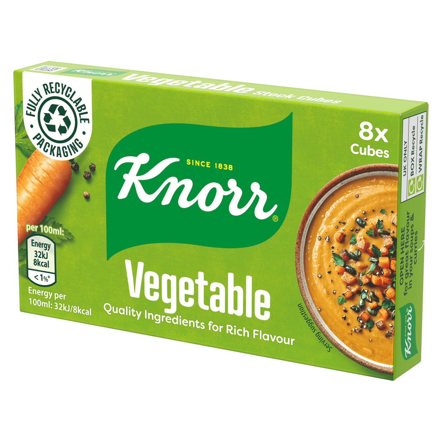 Knorr 8 Vegetable Stock Cube 80g - UK Food & Drink - 5000184161165