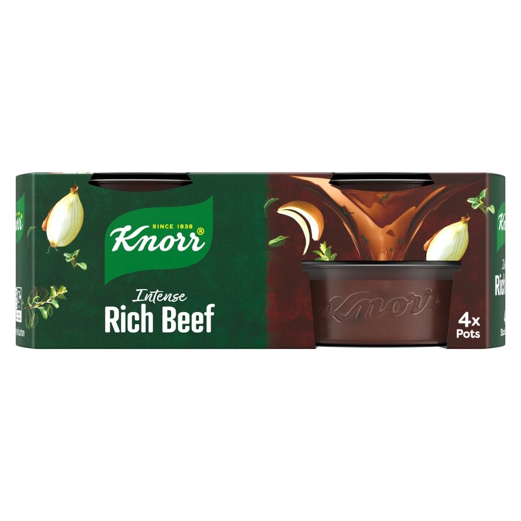 Knorr Rich Beef Stock Pot 4 x 28g (112g) - UK Food & Drink - 8712566479528